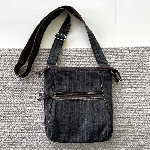 thirty-one Handbags - Thirty-One Black Denim Adjustable Crossbody Tote Bag Purse